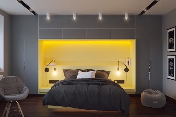 Gri Renkli Yatak Odası
