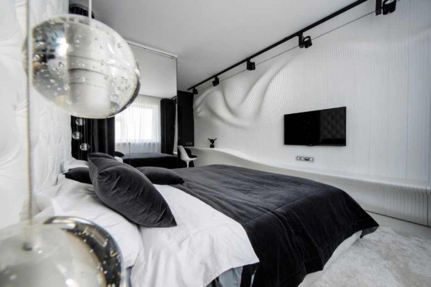 Siyah Beyaz Yatak Odası Tasarımı