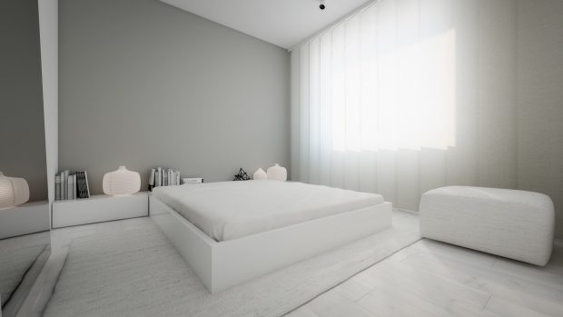 Gri Renkli Yatak Odası
